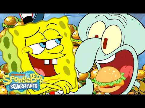 イカルドのカーニバーガーの瞬間全部！🍔 | 45分 | スポンジ・ボブ (Every Squidward Krabby Patty Moment Ever! 🍔 | 45 Minutes | SpongeBob)