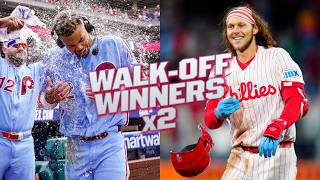 So nice they did it TWICE! ✌️ The Phillies walk it off in BOTH games of the doubleheader! ????