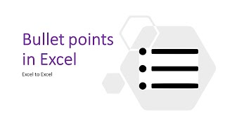 How to add bullet points in Excel?