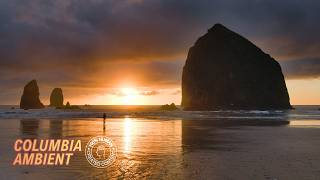 Cannon Beach Oregon Winter Sunset — Golden Hour 4K Ambience