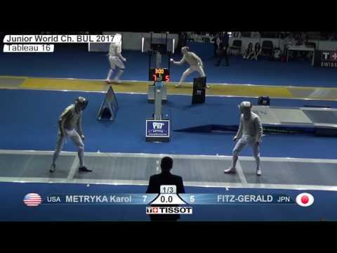 FE M S Individual Juniors Plovdiv BUL World Championships 2017 T16 05 blue METRYKA USA vs FITZ GERAL