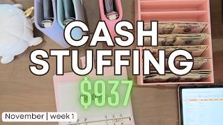 Zero-Based Budgeting | $937 Cash Stuffing for November 💰 My Biggest Yet!
