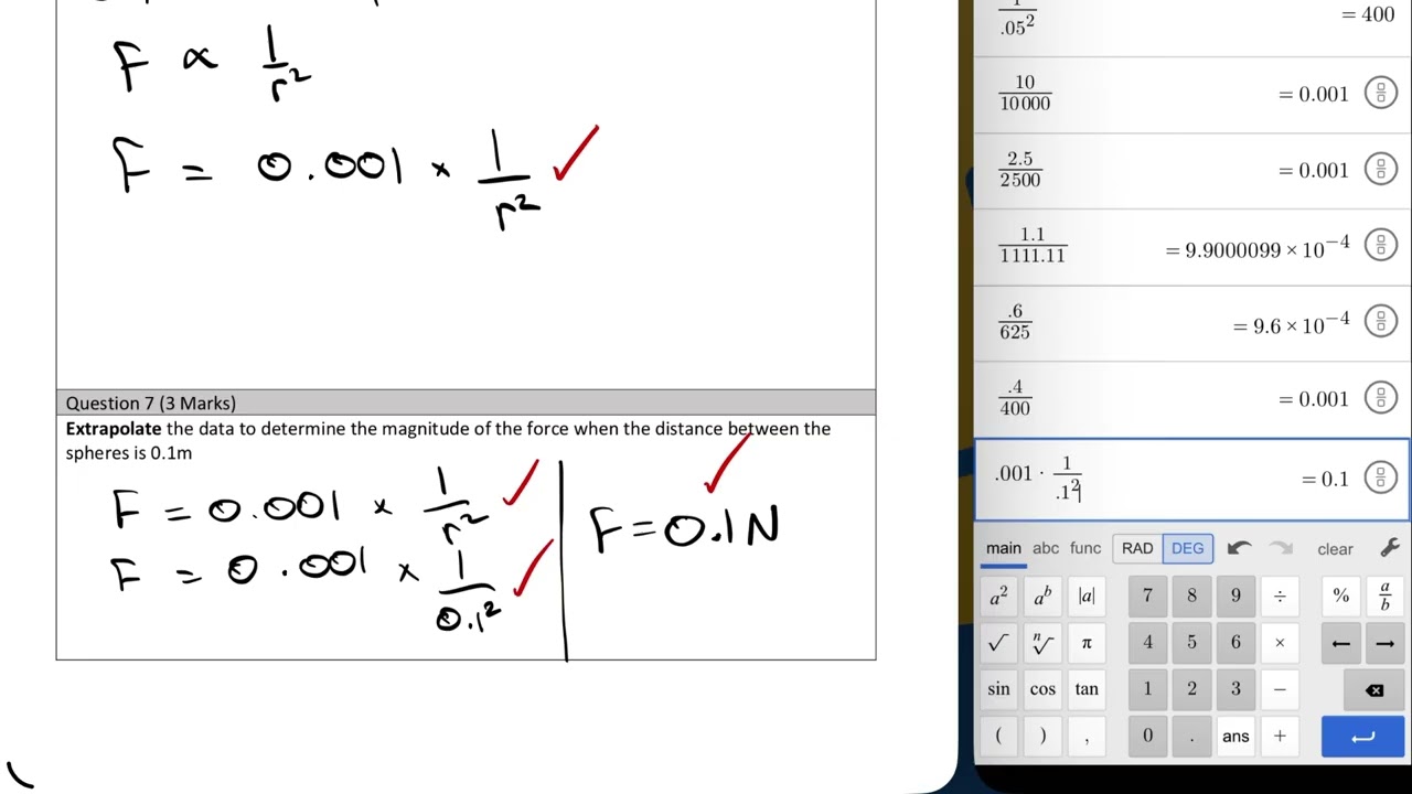QCAA Physics: IA1 Data Test Worked Example