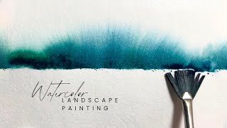 just 2 color ! easy watercolor landscape painting . watercolor painting