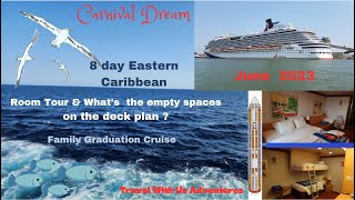 Carnival Dream Room Tour + Mystery Areas with No Cabins! | Eastern Caribbean Cruise 2023