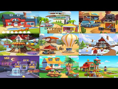 Talking Tom Gold Run - Full Upgrading All 9 Houses 2021 Gameplay