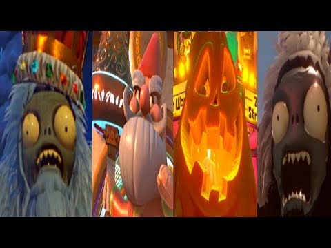 Plants vs Zombies Garden Warfare 2 - ALL BOSS HUNTS Mystery Portals (NORMAL Difficulty)