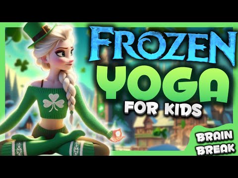 🍀FROZEN YOGA 🧘‍♀️ calming yoga for kids | St. Patrick’s Brain Break | Danny Go Noodle inspired