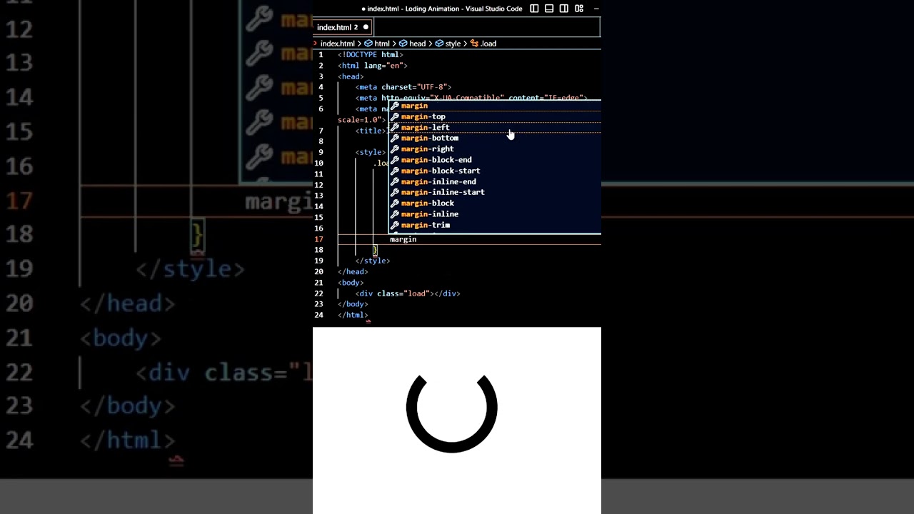 🤣🤣Basic Loading Animation🤐🤐 #shortvideo #coding #shorts #programmerslife  #animation