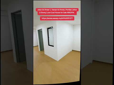 Jalan Sri Aman 1, Taman Sri Aman, Pontian Johor 2-Storey Low-Cost House for Sale RM299k    Https://Www.Wasap.My/60162051277 video