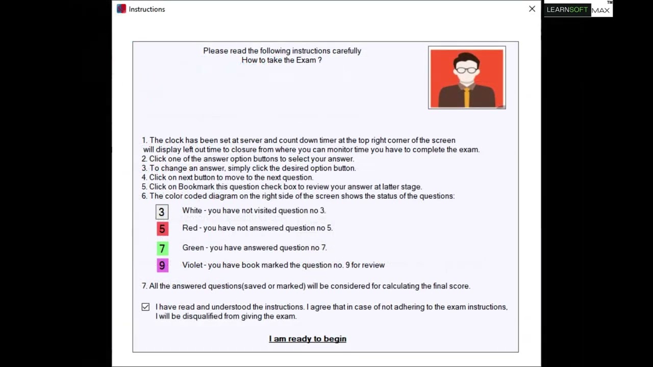 Learn mode and exam mode features of the exam engine in the CBT software.