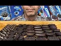 ASMR Unboxing Crunchy Oreo Mukbang Original Peanut Butter Strawberry Wafer Rolls Eating Sounds