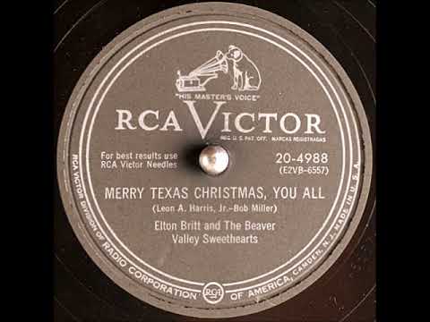 Merry Texas Christmas, You All ~ Elton Britt and The Beaver Valley Sweethearts (1952)