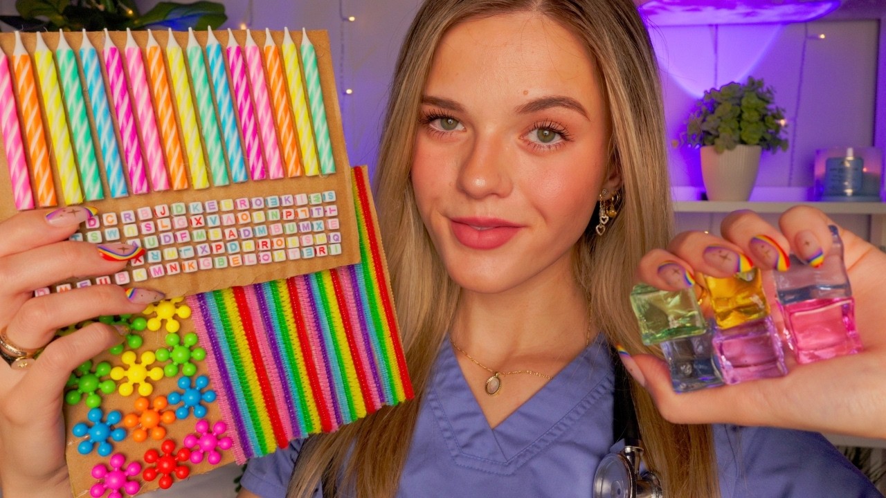 ASMR 1h+ Immersive Sleep Clinic Roleplay 🌈😴 (eye & ear checks, tingly trigger boards, etc)