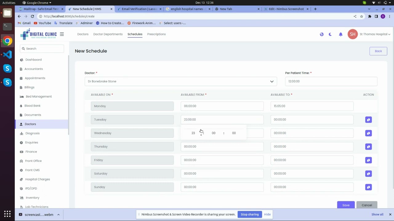 Appointment Booking in Hospital Management System | Software for Doctor Clinic & Hospital