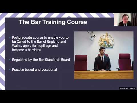 Bar Training Course Webinar 2023 | UWE Bristol, UK