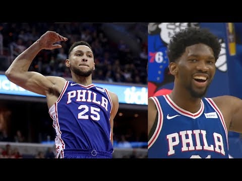 Ben Simmons 27 Points Career High! Embiid Funny Flop! 2017-18 Season