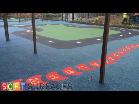 Colourful Rubber Playground Flooring Installation in Wakefield, West Yorkshire | Wetpour Playground