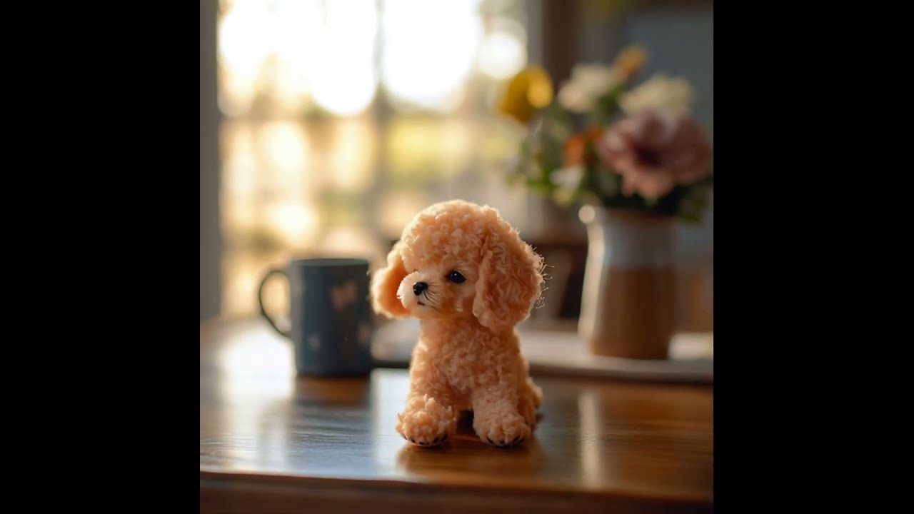 手乗りトイプードルがまるでぬいぐるみ！#shorts #AI生成