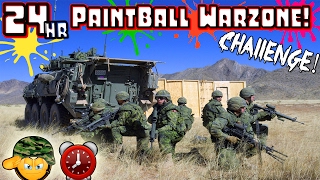 (GONE WRONG) 24 HOUR OVERNIGHT CHALLENGE PAINTBALL WAR ZONE // SNEAKING IN CHALLENGE GONE WRONG! ⏰