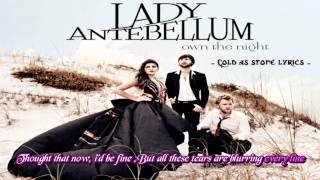 lady antebellum -cold as stone (lyrics on screen)