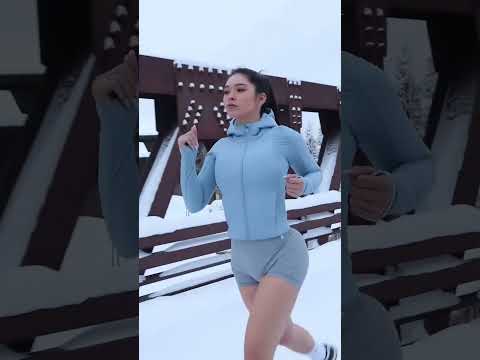 Running in the snow | Aishah Sofey #shorts #gym #workout