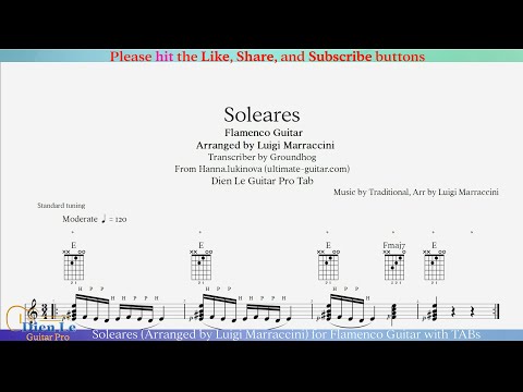 Soleares (Arranged by Luigi Marraccini) for Flamenco Guitar with TABs