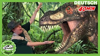 Dinosaurier-Spielzeug und Dekorationen für Weihnachten mit dem Weihnachtsmann! - T-rex