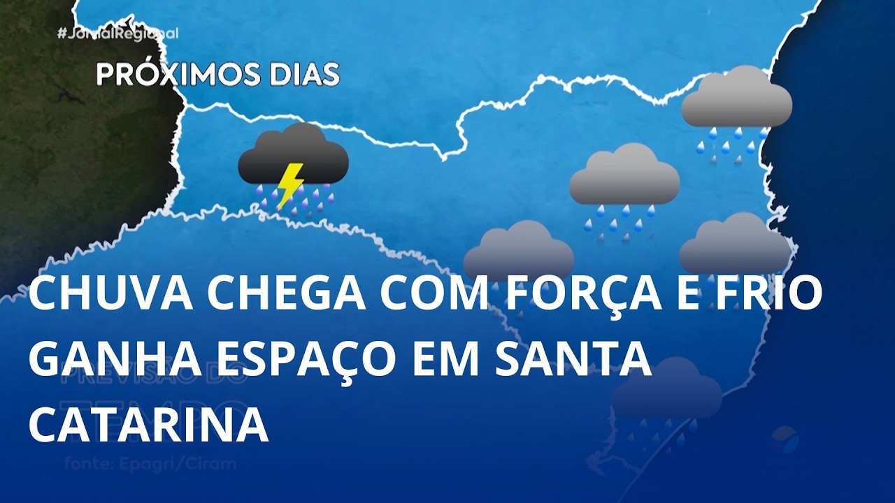 Fim de semana será de chuva e mudança no tempo em Santa Catarina