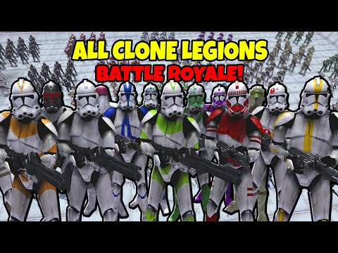 ALL Phase II CLONE LEGIONS Battle Royale! - Men of War: Star Wars Mod Battle Simulator