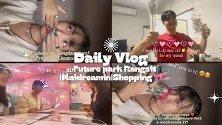 Daily vlog hanging out w/ friends Future Park Rangsit Maideamin Thailand ไปคาเฟ่เมดกับเพื่อนๆค่า