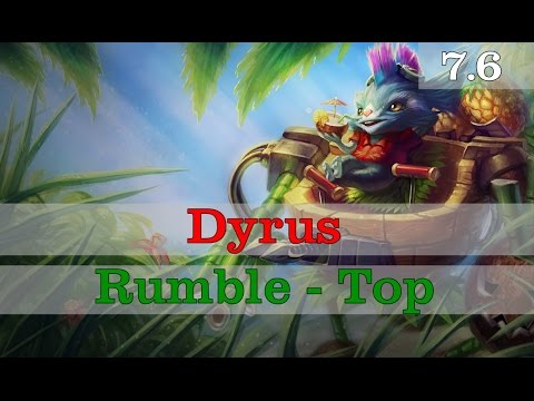 Dyrus - Rumble vs Gnar - Top Season 7 Patch 7.6 (Ranked GamePlay)