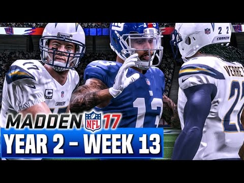 Madden 17 Chargers Franchise Year 2 - Week 13 @ Giants | Ep.36