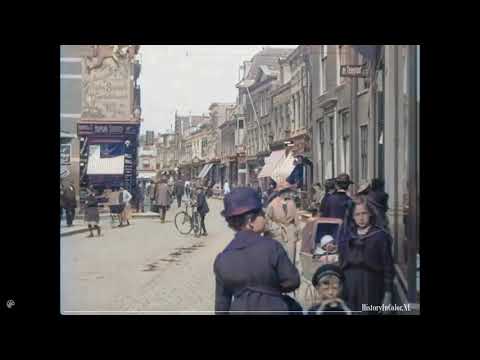 Stadsgezichten oud Amersfoort 1928, ingekleurde film met geluid. Colorized footage sound added.