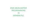 STAR DELTA MOTOR Programming In SIEMENS PLC