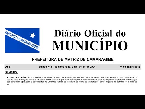 PREFEITURA DE MATRIZ DE CAMARAGIBE FAZ CONVOCAÇÃO.