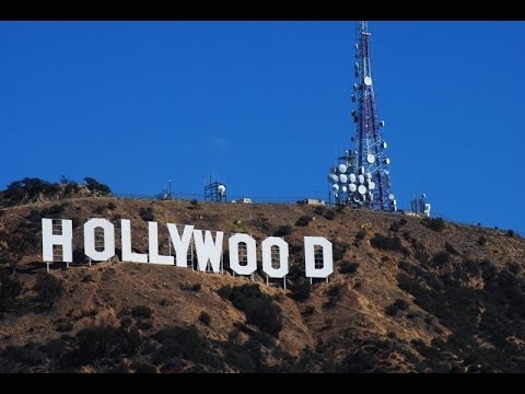 Driving up to the the Hollywood sign
