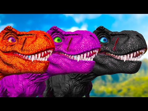 T-REX COLOR PACK vs INSPINEDORAPTOR vs KENTROSAURUS vs TRICERATOPS - Jurassic World Evolution