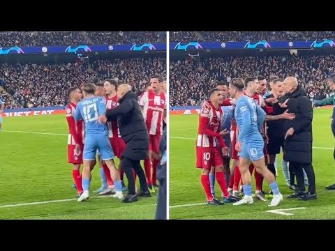 Pep Guardiola Furious Reaction to Correa after kicking the ball on Jack Grealish Face