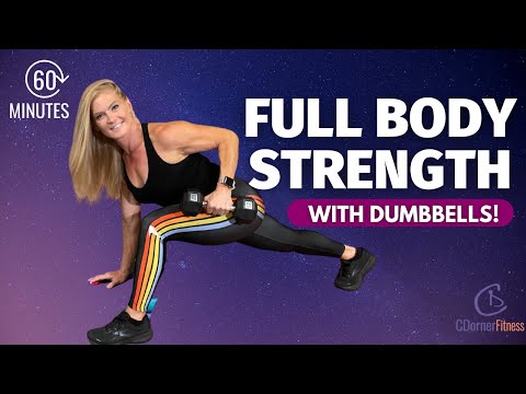1 Hour FULL BODY DUMBBELL WORKOUT at Home | NO JUMPING