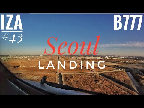 B777 LANDING Seul, Coreia | CockpitView | ATC e comunicações da tripulação