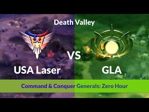 C&C Generals - USA Laser vs GLA Stealth (Random)  - 1v1 - Alpine Assault - Hard Army