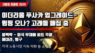 12/04) 이더리움 푸사카 업그레이드-펌핑 오나? 고래들 매집 중 블랙락 - 미국 부채에 비트 각광,헤대라, 펭구
