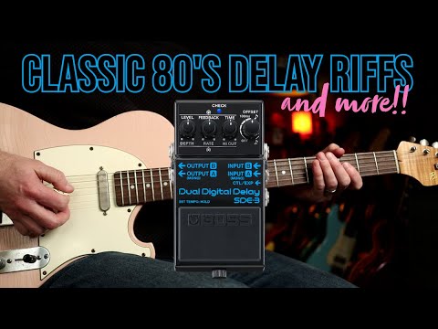 Classic 80s Delay Riffs  | Boss SDE-3 Dual Digital Delay Pedal Demo