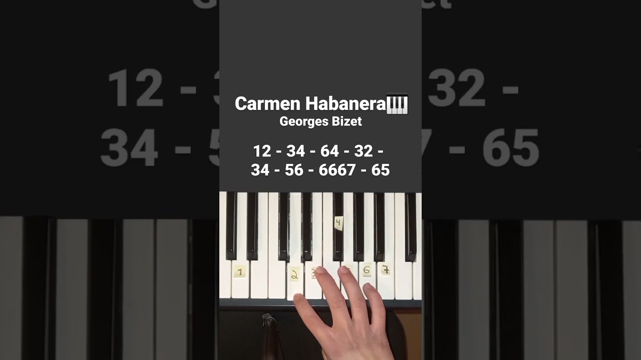 Georges Bizet - Carmen Habanera | Easy Piano Tutorial #shorts #short #tutorial #music #how #old #fyp