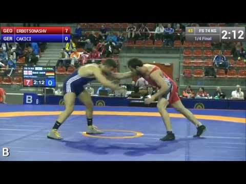 Quarterfinal FS - 74 kg: Zurab ERBOTSONASHVILI (GEO) df. Kubilay CAKICI (GER) by TF, 10-0