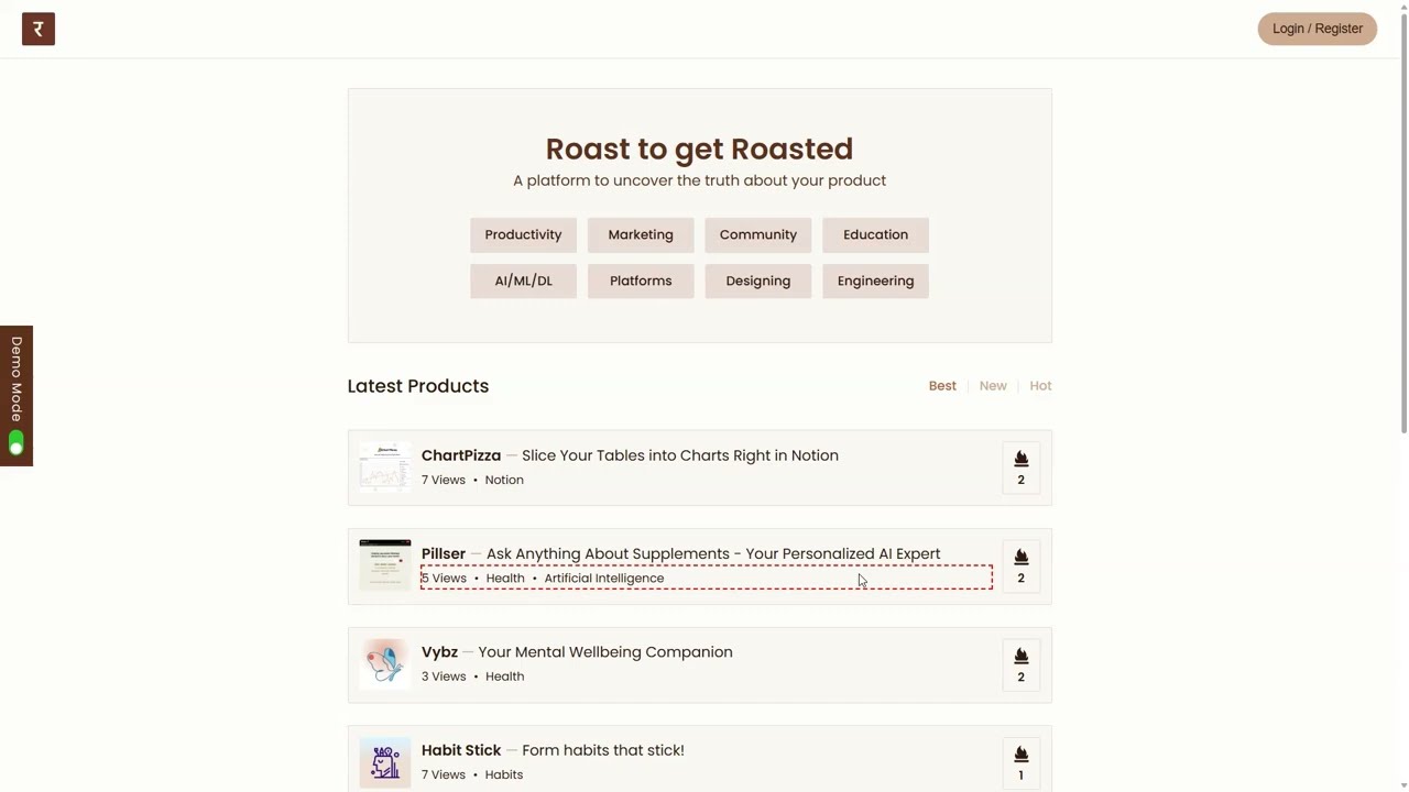 React-Roast demo video