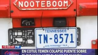 En Cotuí temen colapse puente sobre el río Yuna ante el paso de camión