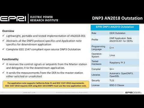2018 DNP3 AN2018 Outstation (DNP3 Integration with DER)