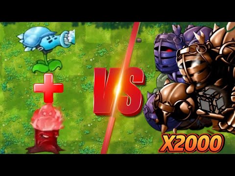 PVZ 1 Fusion 2.4 Challenge：Snow pea+Woju Stump Vs 2000 Ultimate Zombie, Who Will Win?